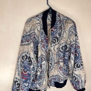 Free people paisley varsity style jacket large
